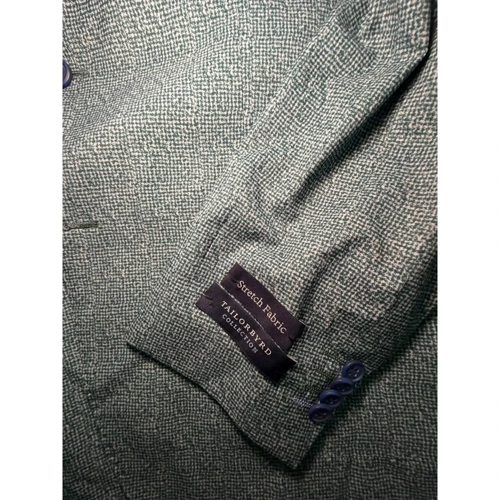 NWT Tailorbyrd Blazer 44R Green Plaid Jacket Two Button Coat Men Sports Coat